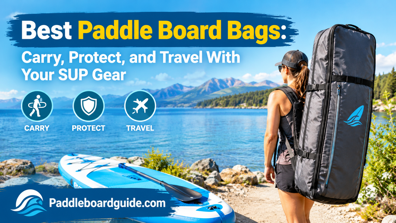 Waterproof paddle board dry bag backpack ready for a day on the water